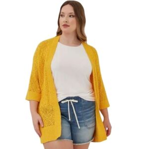 Torrid 2x Yellow Open-Front Cardigan